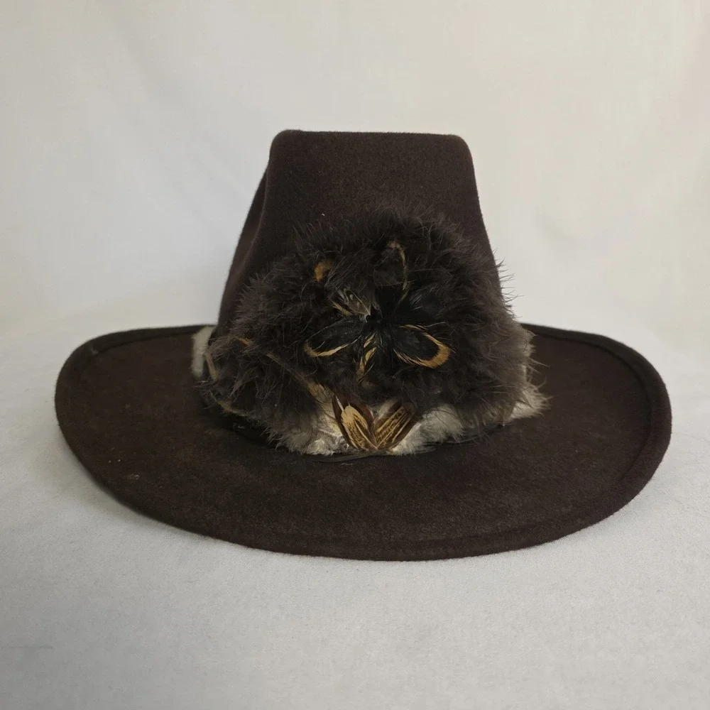 Bailey Teton Brown 7 3/8  Western Cowboy Hat USA Made 100% Wool Feather‎ Band
